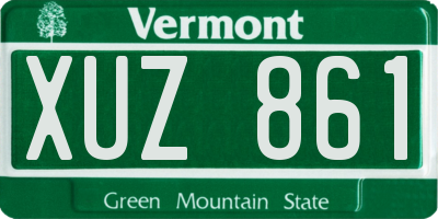 VT license plate XUZ861