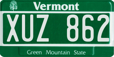 VT license plate XUZ862