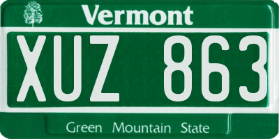 VT license plate XUZ863