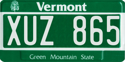 VT license plate XUZ865