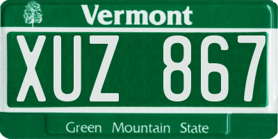 VT license plate XUZ867
