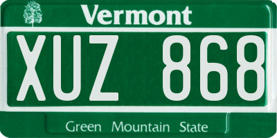 VT license plate XUZ868