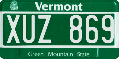 VT license plate XUZ869
