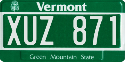 VT license plate XUZ871
