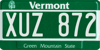 VT license plate XUZ872