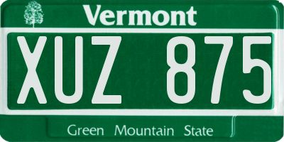 VT license plate XUZ875