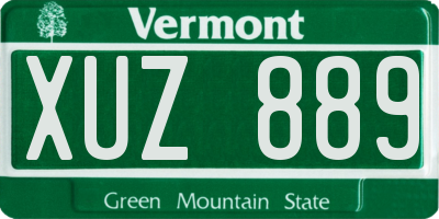 VT license plate XUZ889