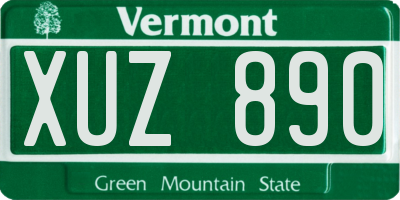 VT license plate XUZ890
