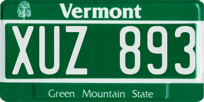 VT license plate XUZ893
