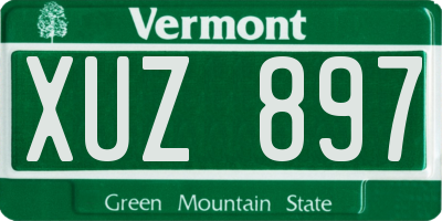 VT license plate XUZ897