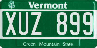 VT license plate XUZ899