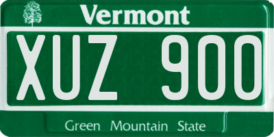 VT license plate XUZ900