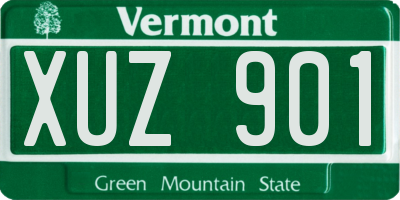 VT license plate XUZ901