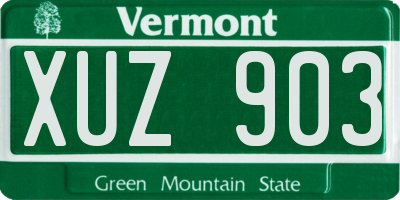 VT license plate XUZ903