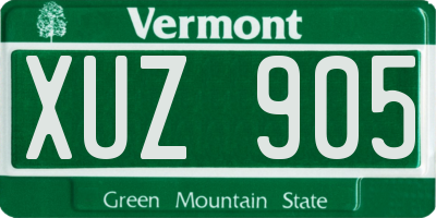 VT license plate XUZ905