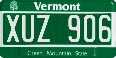 VT license plate XUZ906