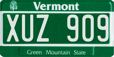 VT license plate XUZ909
