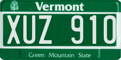 VT license plate XUZ910