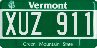 VT license plate XUZ911