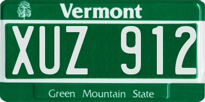 VT license plate XUZ912