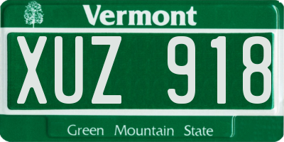 VT license plate XUZ918