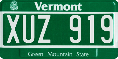 VT license plate XUZ919