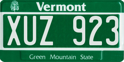 VT license plate XUZ923