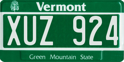 VT license plate XUZ924
