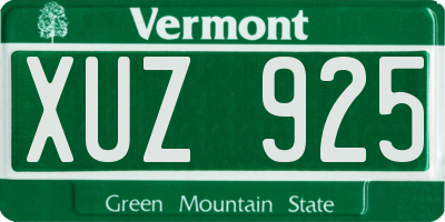 VT license plate XUZ925