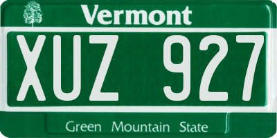 VT license plate XUZ927