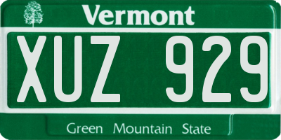 VT license plate XUZ929