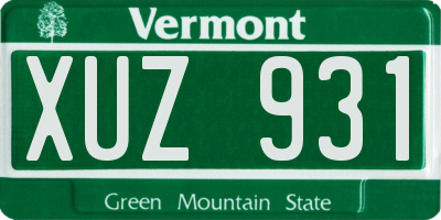 VT license plate XUZ931