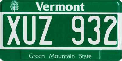 VT license plate XUZ932