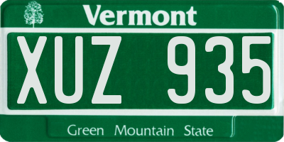 VT license plate XUZ935