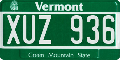 VT license plate XUZ936