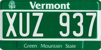 VT license plate XUZ937