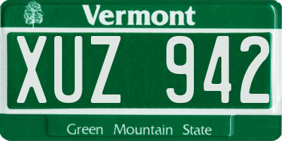 VT license plate XUZ942