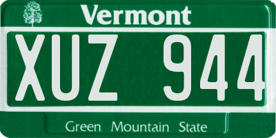 VT license plate XUZ944