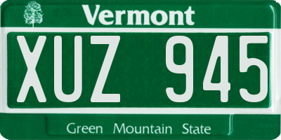 VT license plate XUZ945