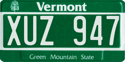 VT license plate XUZ947