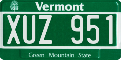 VT license plate XUZ951