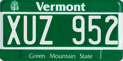 VT license plate XUZ952