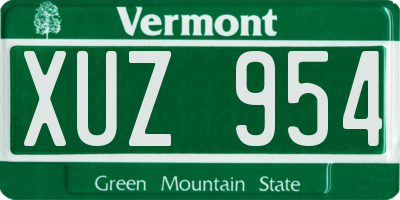 VT license plate XUZ954