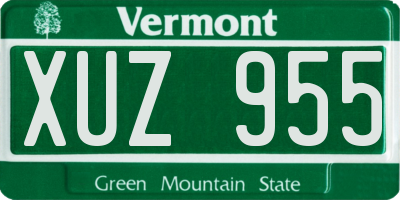 VT license plate XUZ955