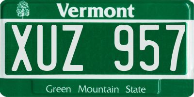 VT license plate XUZ957