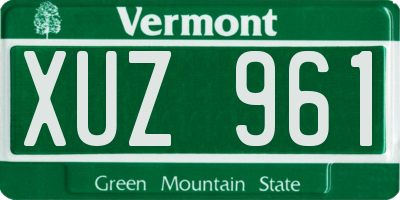 VT license plate XUZ961