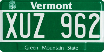 VT license plate XUZ962