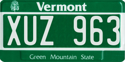 VT license plate XUZ963
