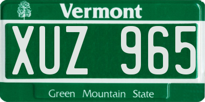 VT license plate XUZ965