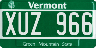 VT license plate XUZ966